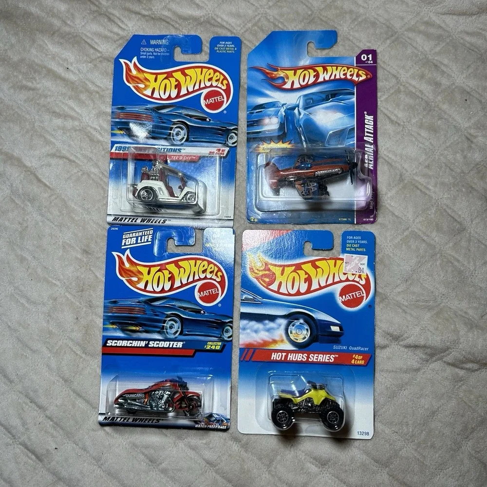Hot Wheels Set Of 4 Cars 1:64 Diecast‎ NIB bike Plane